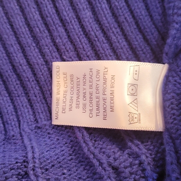 Pre-owned Blue Woman Within Long Sleeve V-Neck Sweater - Picture 11 of 11